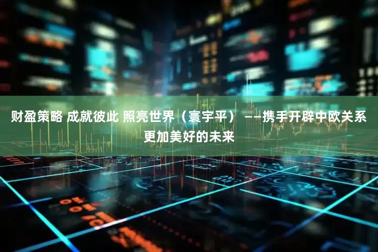 财盈策略 成就彼此 照亮世界（寰宇平） ——携手开辟中欧关系更加美好的未来